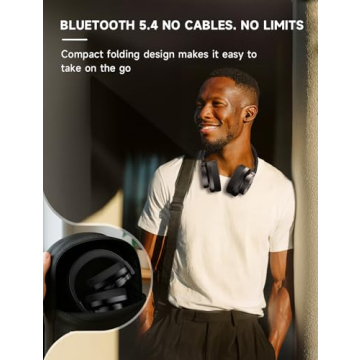 AOC Bluetooth Over Ear Headphones with 72H Battery and Mic