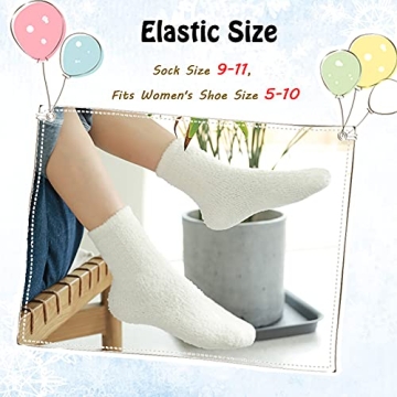 LANLEO Women's Plush Winter Slipper Socks - 5/6 Pairs