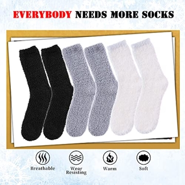 LANLEO Women's Plush Winter Slipper Socks - 5/6 Pairs