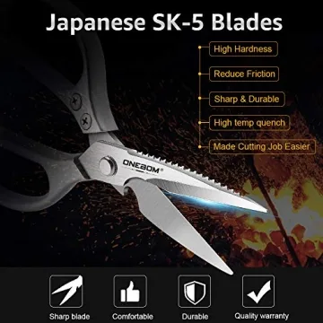 ONEBOM Kitchen Shears 2 Pack Heavy Duty Scissors Set