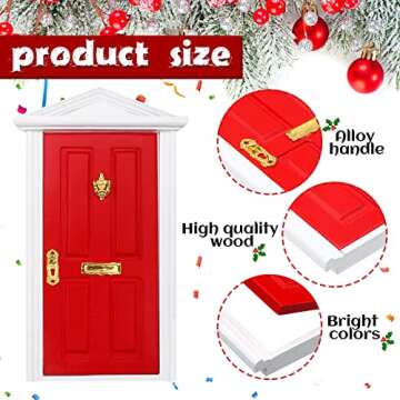 20 Pcs Christmas Elf Girl Fairy Doors Decorations Enchanted Elf Doors Tiny Outdoor Xmas Decor Wooden...