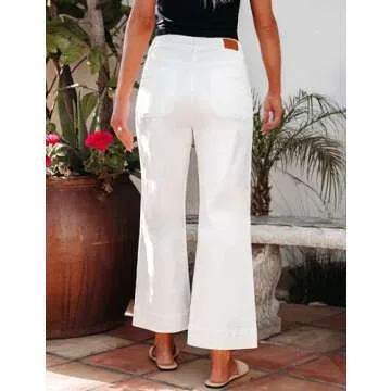 Luvamia Stylish High Waisted Flare Jeans for Women