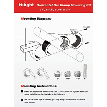 Nilight 90020B Mounting Bracket Kit for LED Light Bars