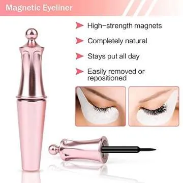 Magnetic Eyelashes with Eyeliner, InBrave 6D Reusable Magnetic False Lashes and Liner Natural Look with Applicator - No Glue Needed (5 Pairs)