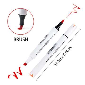 Bianyo 24 Colors Brush Markers for Art Projects