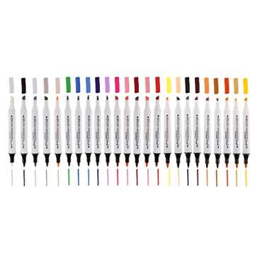 Bianyo 24 Colors Brush Markers for Art Projects