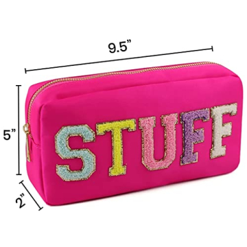 Stylish Chenille Letter Nylon Makeup Bag for Travel