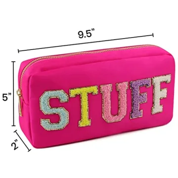 Stylish Chenille Letter Nylon Makeup Bag for Travel