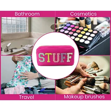 Stylish Chenille Letter Nylon Makeup Bag for Travel