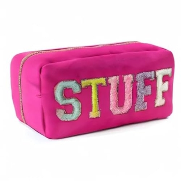 Stylish Chenille Letter Nylon Makeup Bag for Travel