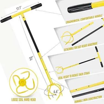 Altdorff Manual Twist Tiller for Gardening, Garden Claw Hand Tiller, Steel Cultivator Tiller Lawn Aerator Soli Lossener for Gardening Bed and Plant Box