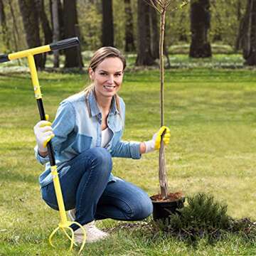 Altdorff Manual Twist Tiller for Gardening, Garden Claw Hand Tiller, Steel Cultivator Tiller Lawn Aerator Soli Lossener for Gardening Bed and Plant Box