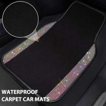 Stylish Bling Rhinestones Car Floor Mats for Women