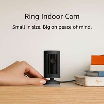 Ring Indoor Cam (1st Gen), Compact Plug-In HD security camera with two-way talk, Works with Alexa - Black