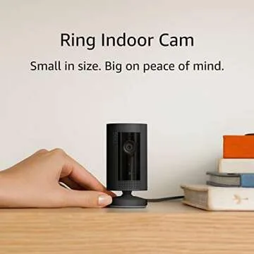 Ring Indoor Cam (1st Gen), Compact Plug-In HD security camera with two-way talk, Works with Alexa - Black