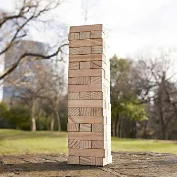 Yard Games Large Tumbling Timbers with Carrying Case | Starts at 2-Feet Tall and Builds to Over 4-Feet | Made with Premium Pine Wood