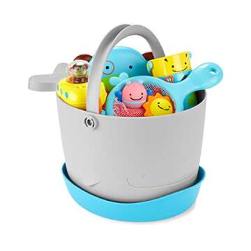 Skip Hop Baby Bath Toy Bucket Gift Set in Grey
