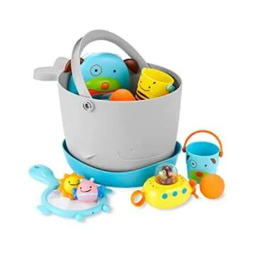 Skip Hop Baby Bath Toy Bucket Gift Set in Grey