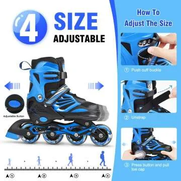 Light Up Adjustable Inline Skates for All Ages