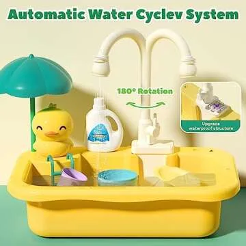 CUTE STONE Play Sink with Running Water for Kids