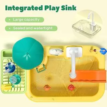 CUTE STONE Play Sink with Running Water for Kids