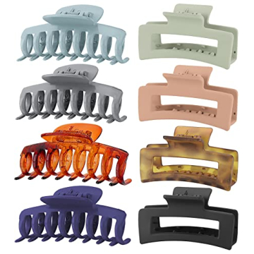 Lolalet 8 Colors Hair Claw Clips - Non-Slip, Durable & Stylish Accessories