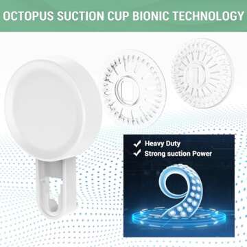 LUXEAR Shower Caddy Suction Cup Shower Basket 2 Pack, NO-Drilling Removable Plastic Shower Shelf Organizer for Bathroom Storage & Kitchen Max Hold 22lbs,Waterproof,One Second Installation Shower Rack