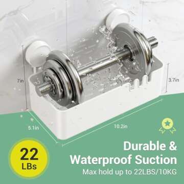 LUXEAR Shower Caddy Suction Cup Shower Basket 2 Pack, NO-Drilling Removable Plastic Shower Shelf Organizer for Bathroom Storage & Kitchen Max Hold 22lbs,Waterproof,One Second Installation Shower Rack