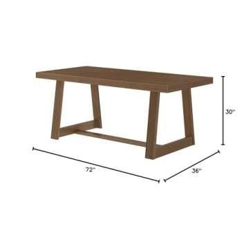Plank+Beam 72 Inch Farmhouse Dining Table, Solid Wood Rustic Kitchen Table, Large Wooden Rectangular...