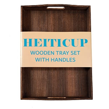 HEITICUP Wooden Serving Tray - Elegant and Versatile