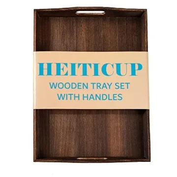HEITICUP Wooden Serving Tray - Elegant and Versatile
