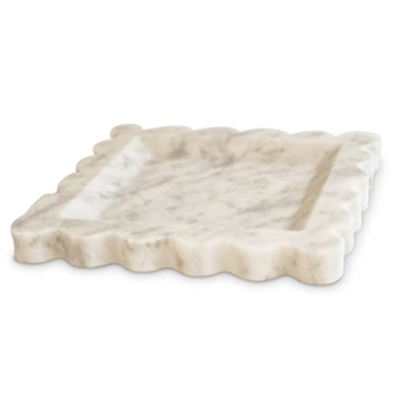 Elegant Scalloped Marble Tray for Home Decor