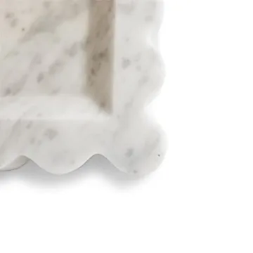 Elegant Scalloped Marble Tray for Home Decor