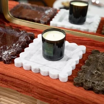 Elegant Scalloped Marble Tray for Home Decor