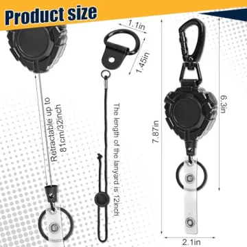 Heavy Duty CB Mic Retractable Holder with Adjustable Lanyard