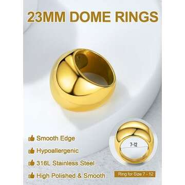 Oversized Chunky GOLDCHIC Dome Ring for Women