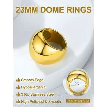 Oversized Chunky GOLDCHIC Dome Ring for Women