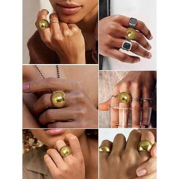 Oversized Chunky GOLDCHIC Dome Ring for Women