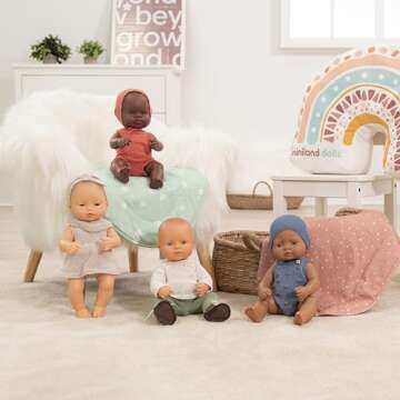 Miniland Doll 12 5/8'' Caucasian Girl (Polybag) - Made in Spain, Anatomically Correct, Quality, Inclusion