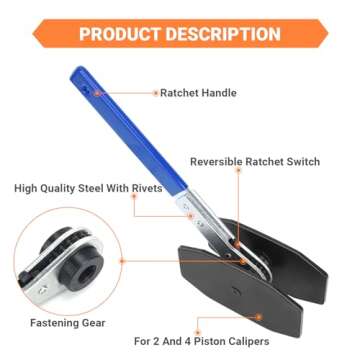 FLVDRBY Professional Brake Caliper Tool | 360 Rotating Ratchet