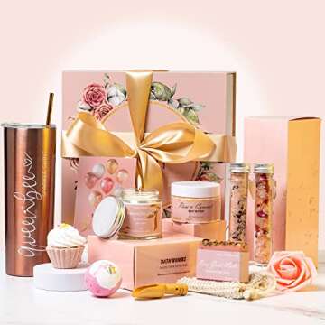 Luxury Gift Set Spa Box for Women Happy Birthday Gifts Basket Gift Ideas Relaxing Pamper Gifts for B...