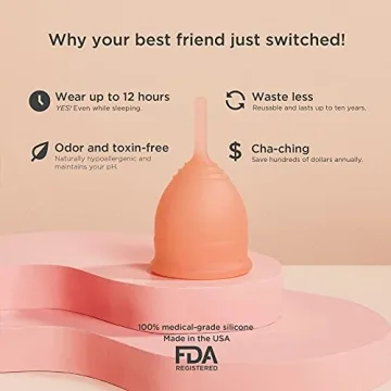 Saalt Soft Menstrual Cup - Best Sensitive Reusable Period Cup - Wear for 12 Hours - Tampon and Pad Alternative (Regular (Pack of 1), Desert Blush)