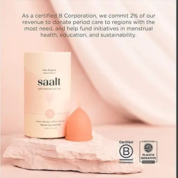 Saalt Soft Menstrual Cup - Best Sensitive Reusable Period Cup - Wear for 12 Hours - Tampon and Pad Alternative (Regular (Pack of 1), Desert Blush)