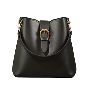 Town Bucket Vegan Leather Bag For Women - Stylish Hobo Retro Purse