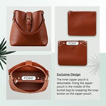 Elegant Town Bucket Vegan Leather Bag for Women