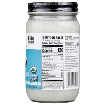 Spectrum Coconut Oil Organic Unrefined 14 Oz for Versatility