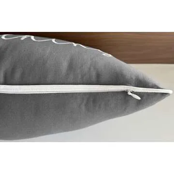 EURASIA DECOR Naps Fix Everything Embroidered Decorative Lumbar Accent Throw Pillow Cover - Living Room, Sofa, Chair, Patio, Car, Balcony, Bench, Porch, Office, Bedroom - 12x20 Inches, Dark Grey