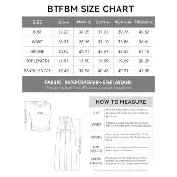 BTFBM Women Summer 2 Piece Outfits Ribbed Knit Crew Neck Sleeveless Cropped Top Elastic Waist Wide Leg Pants Lounge Set(Solid Light Blue, Large)