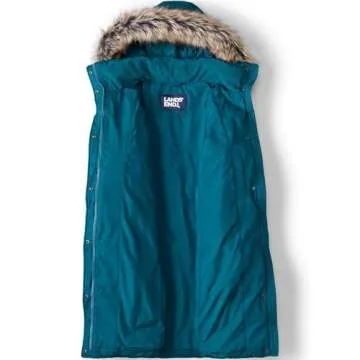 Lands' End Womens Winter Down Coat Evening Teal Petite X-Small