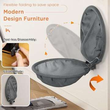 JUNSPOW Cat Hammock Wall Mounted, Foldable & Stable Cat Beds- Breathable Cat Wall Shelves for Sleepi...